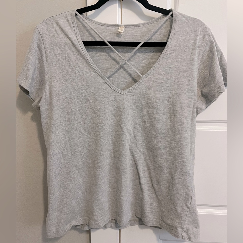 Gray Crisscross T-Shirt
